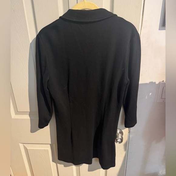 J. McLaughlin Black Tunic Henley Top Oversized Size M Pockets Collared - Picture 4 of 10